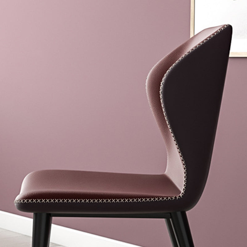 Glam Metal Dining Room Armless Chairs Wingback Parsons Chair for Restaurant Clearhalo ' kitchen&dining_furn' 'Dining Chairs' 'Dining Tables & Seating' 'dining_chair' 'furn' 'furn_dining_chair' 'Furniture' 'furniture_dining_chair' 'Kitchen & Dining Furniture' 'kitchen' 4008455