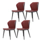 Glam Metal Dining Room Armless Chairs Wingback Parsons Chair for Restaurant Red 4 Piece Set Black Clearhalo ' kitchen&dining_furn' 'Dining Chairs' 'Dining Tables & Seating' 'dining_chair' 'furn' 'furn_dining_chair' 'Furniture' 'furniture_dining_chair' 'Kitchen & Dining Furniture' 'kitchen' 4008459