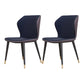 Glam Metal Dining Room Armless Chairs Wingback Parsons Chair for Restaurant Blue 2 Piece Set Black Gold Clearhalo ' kitchen&dining_furn' 'Dining Chairs' 'Dining Tables & Seating' 'dining_chair' 'furn' 'furn_dining_chair' 'Furniture' 'furniture_dining_chair' 'Kitchen & Dining Furniture' 'kitchen' 4008464