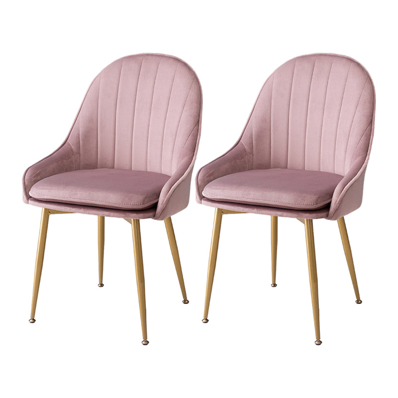 Nordic Metal Dining Room Armchairs Upholstered Linen Fabric Chairs for Restaurant Pink 2 Piece Set Clearhalo ' kitchen&dining_furn' 'Dining Chairs' 'Dining Tables & Seating' 'dining_chair' 'furn' 'furn_dining_chair' 'Furniture' 'furniture_dining_chair' 'Kitchen & Dining Furniture' 'kitchen' 4008481