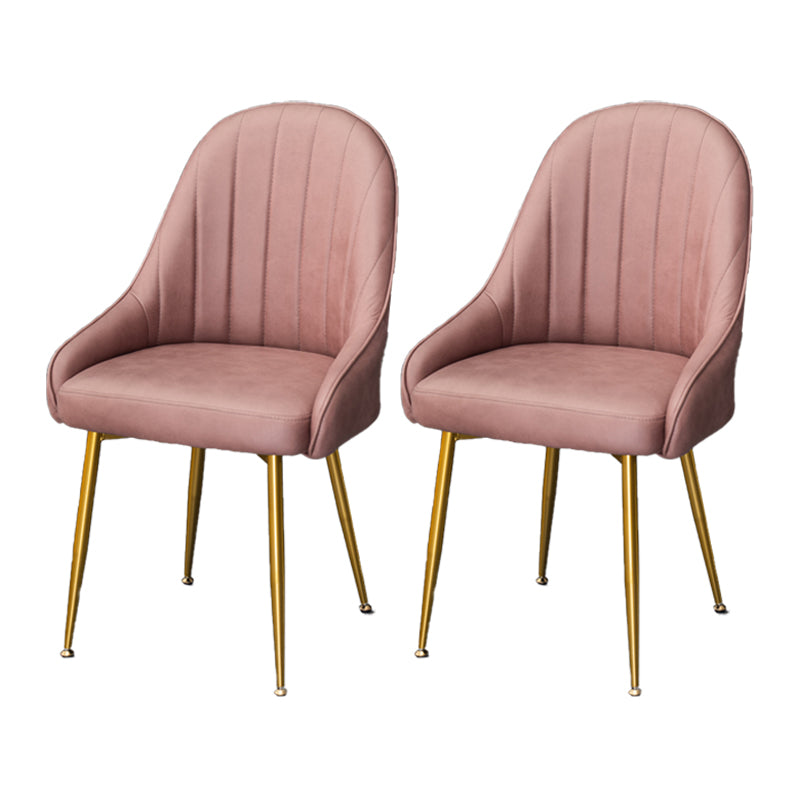 Nordic Metal Dining Room Armchairs Upholstered Linen Fabric Chairs for Restaurant Cameo Brown 2 Piece Set Clearhalo ' kitchen&dining_furn' 'Dining Chairs' 'Dining Tables & Seating' 'dining_chair' 'furn' 'furn_dining_chair' 'Furniture' 'furniture_dining_chair' 'Kitchen & Dining Furniture' 'kitchen' 4008486