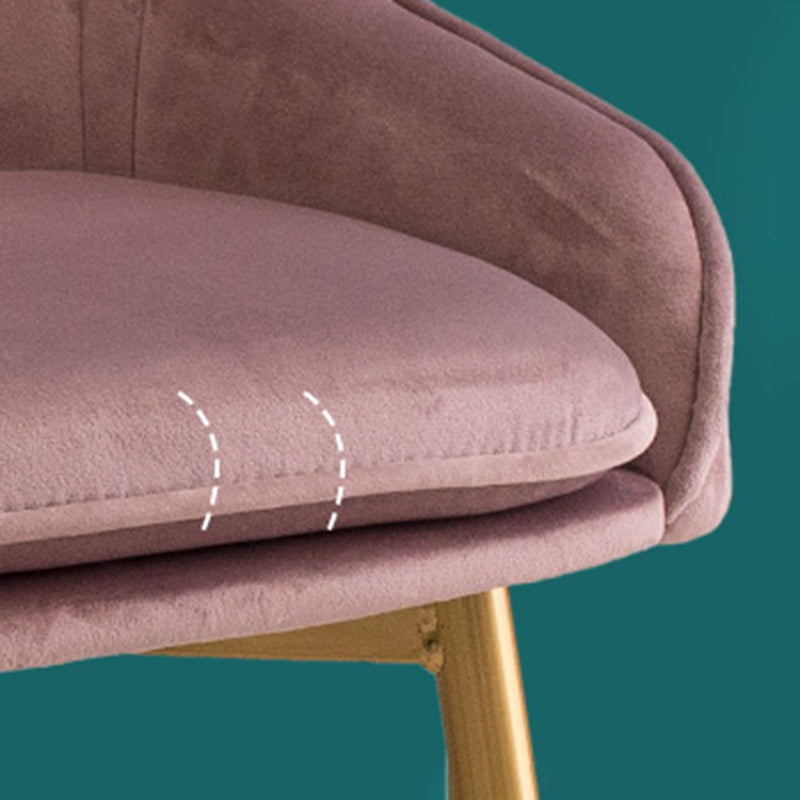 Nordic Metal Dining Room Armchairs Upholstered Linen Fabric Chairs for Restaurant Clearhalo ' kitchen&dining_furn' 'Dining Chairs' 'Dining Tables & Seating' 'dining_chair' 'furn' 'furn_dining_chair' 'Furniture' 'furniture_dining_chair' 'Kitchen & Dining Furniture' 'kitchen' 4008490