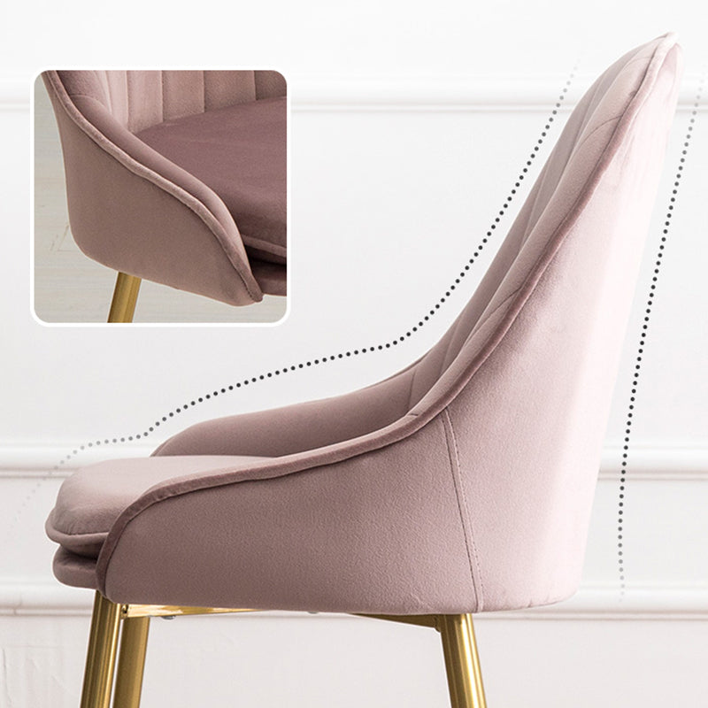 Nordic Metal Dining Room Armchairs Upholstered Linen Fabric Chairs for Restaurant Clearhalo ' kitchen&dining_furn' 'Dining Chairs' 'Dining Tables & Seating' 'dining_chair' 'furn' 'furn_dining_chair' 'Furniture' 'furniture_dining_chair' 'Kitchen & Dining Furniture' 'kitchen' 4008492