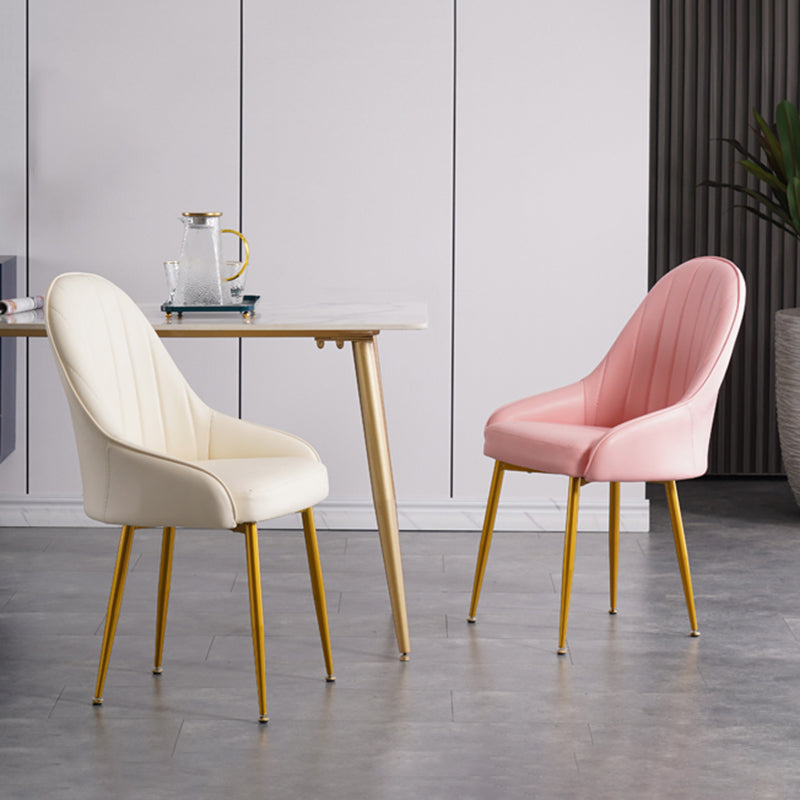 Nordic Metal Dining Room Armchairs Upholstered Linen Fabric Chairs for Restaurant Clearhalo ' kitchen&dining_furn' 'Dining Chairs' 'Dining Tables & Seating' 'dining_chair' 'furn' 'furn_dining_chair' 'Furniture' 'furniture_dining_chair' 'Kitchen & Dining Furniture' 'kitchen' 4008498