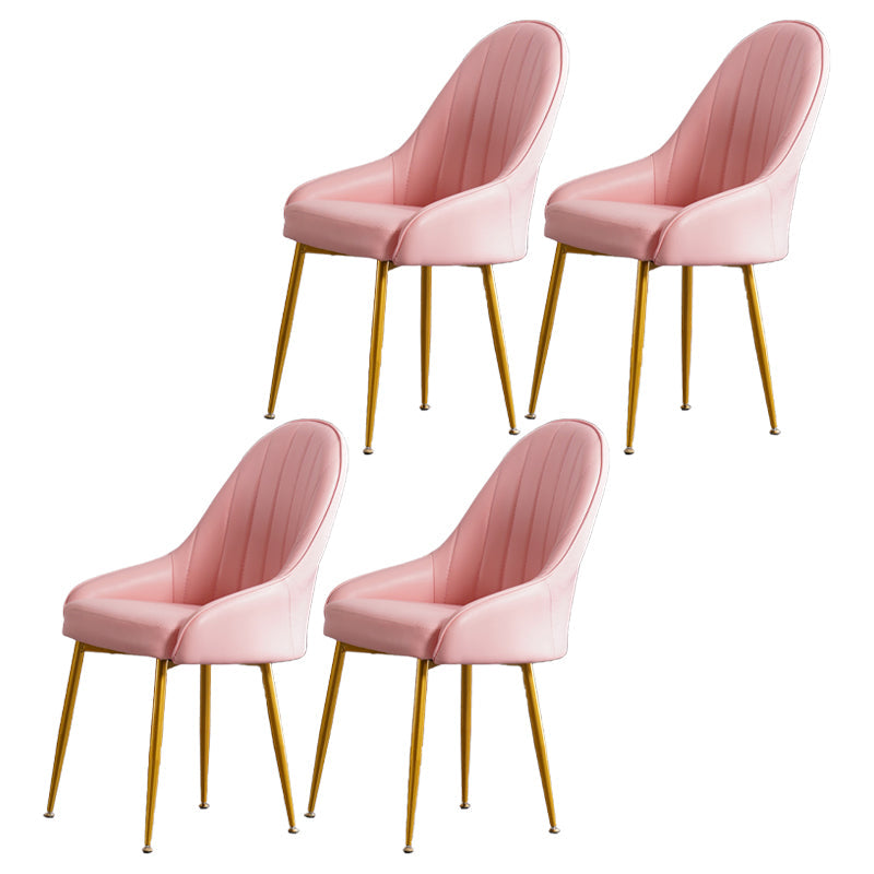 Nordic Metal Dining Room Armchairs Upholstered Linen Fabric Chairs for Restaurant Coral 4 Piece Set Clearhalo ' kitchen&dining_furn' 'Dining Chairs' 'Dining Tables & Seating' 'dining_chair' 'furn' 'furn_dining_chair' 'Furniture' 'furniture_dining_chair' 'Kitchen & Dining Furniture' 'kitchen' 4008500