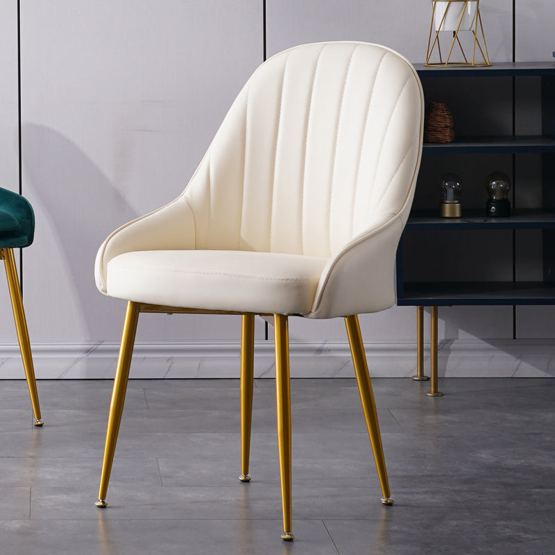 Nordic Metal Dining Room Armchairs Upholstered Linen Fabric Chairs for Restaurant Off-White 1 Piece Clearhalo ' kitchen&dining_furn' 'Dining Chairs' 'Dining Tables & Seating' 'dining_chair' 'furn' 'furn_dining_chair' 'Furniture' 'furniture_dining_chair' 'Kitchen & Dining Furniture' 'kitchen' 4008501