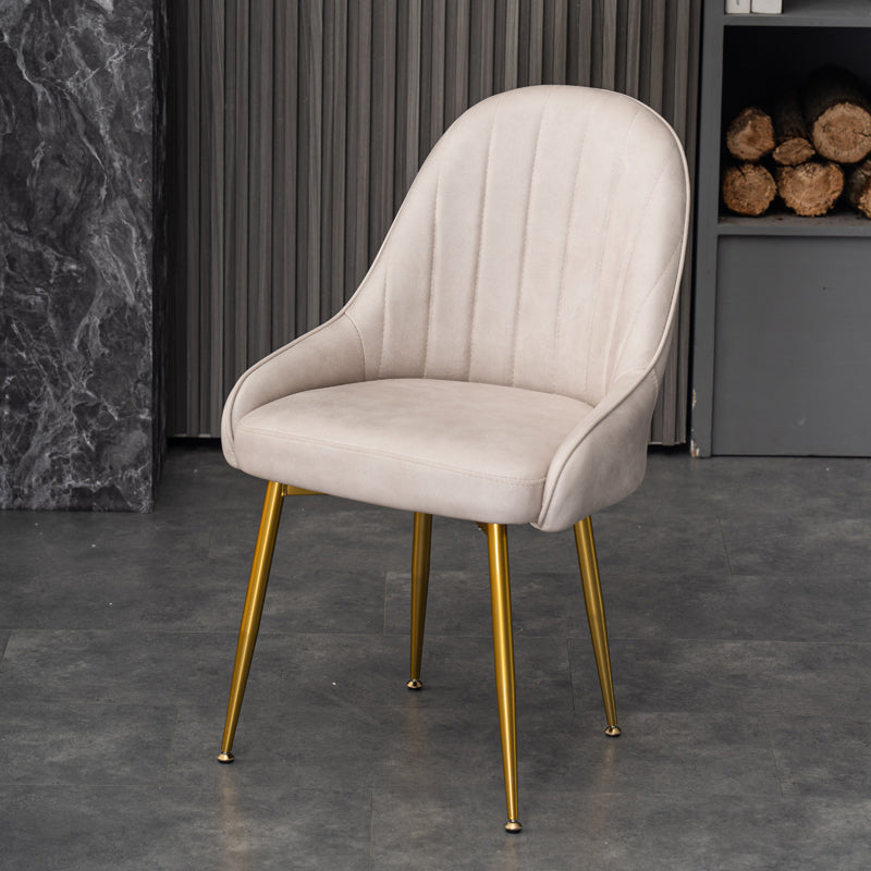 Nordic Metal Dining Room Armchairs Upholstered Linen Fabric Chairs for Restaurant White-Gray 1 Piece Clearhalo ' kitchen&dining_furn' 'Dining Chairs' 'Dining Tables & Seating' 'dining_chair' 'furn' 'furn_dining_chair' 'Furniture' 'furniture_dining_chair' 'Kitchen & Dining Furniture' 'kitchen' 4008507