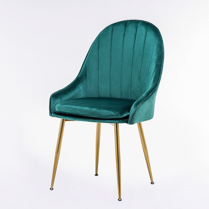 Nordic Metal Dining Room Armchairs Upholstered Linen Fabric Chairs for Restaurant Peacock Green 1 Piece Clearhalo ' kitchen&dining_furn' 'Dining Chairs' 'Dining Tables & Seating' 'dining_chair' 'furn' 'furn_dining_chair' 'Furniture' 'furniture_dining_chair' 'Kitchen & Dining Furniture' 'kitchen' 4008510