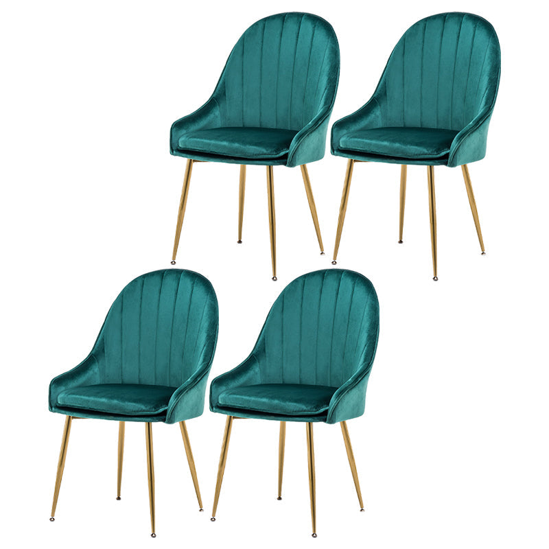 Nordic Metal Dining Room Armchairs Upholstered Linen Fabric Chairs for Restaurant Peacock Green 4 Piece Set Clearhalo ' kitchen&dining_furn' 'Dining Chairs' 'Dining Tables & Seating' 'dining_chair' 'furn' 'furn_dining_chair' 'Furniture' 'furniture_dining_chair' 'Kitchen & Dining Furniture' 'kitchen' 4008512