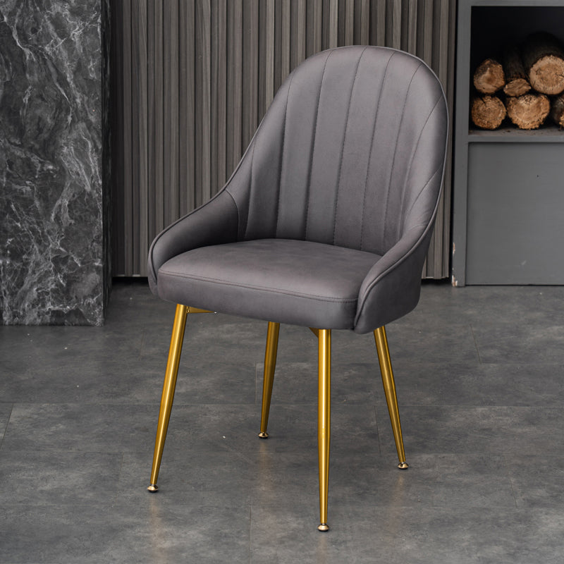 Nordic Metal Dining Room Armchairs Upholstered Linen Fabric Chairs for Restaurant Dark Gray 1 Piece Clearhalo ' kitchen&dining_furn' 'Dining Chairs' 'Dining Tables & Seating' 'dining_chair' 'furn' 'furn_dining_chair' 'Furniture' 'furniture_dining_chair' 'Kitchen & Dining Furniture' 'kitchen' 4008519