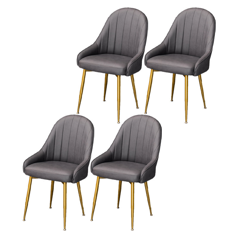 Nordic Metal Dining Room Armchairs Upholstered Linen Fabric Chairs for Restaurant Dark Gray 4 Piece Set Clearhalo ' kitchen&dining_furn' 'Dining Chairs' 'Dining Tables & Seating' 'dining_chair' 'furn' 'furn_dining_chair' 'Furniture' 'furniture_dining_chair' 'Kitchen & Dining Furniture' 'kitchen' 4008521
