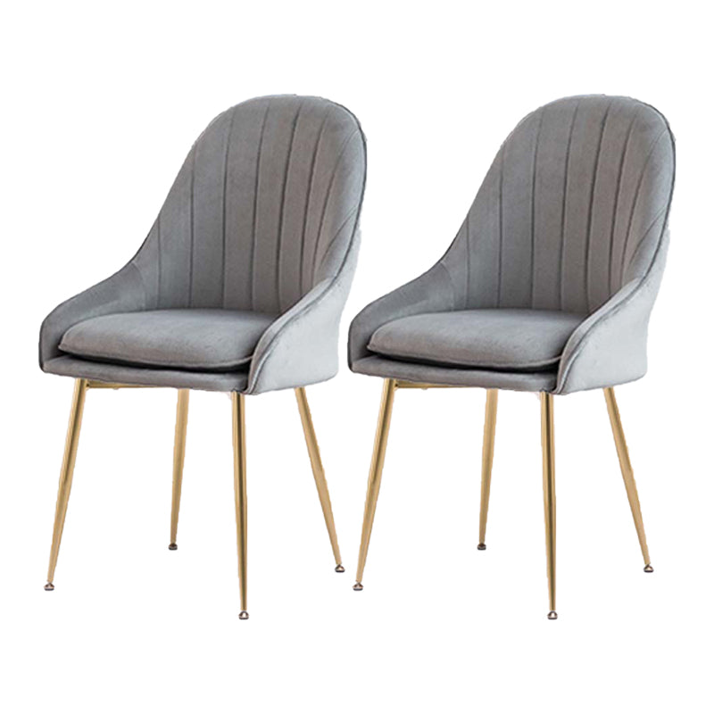 Nordic Metal Dining Room Armchairs Upholstered Linen Fabric Chairs for Restaurant Grey 2 Piece Set Clearhalo ' kitchen&dining_furn' 'Dining Chairs' 'Dining Tables & Seating' 'dining_chair' 'furn' 'furn_dining_chair' 'Furniture' 'furniture_dining_chair' 'Kitchen & Dining Furniture' 'kitchen' 4008523