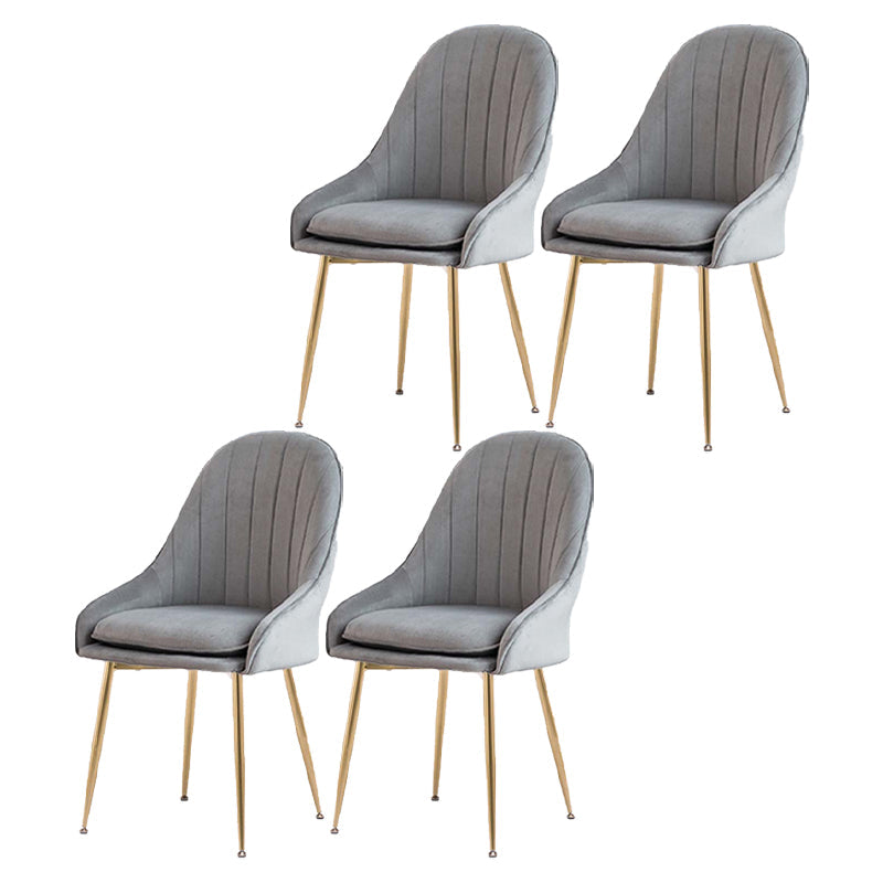 Nordic Metal Dining Room Armchairs Upholstered Linen Fabric Chairs for Restaurant Grey 4 Piece Set Clearhalo ' kitchen&dining_furn' 'Dining Chairs' 'Dining Tables & Seating' 'dining_chair' 'furn' 'furn_dining_chair' 'Furniture' 'furniture_dining_chair' 'Kitchen & Dining Furniture' 'kitchen' 4008524