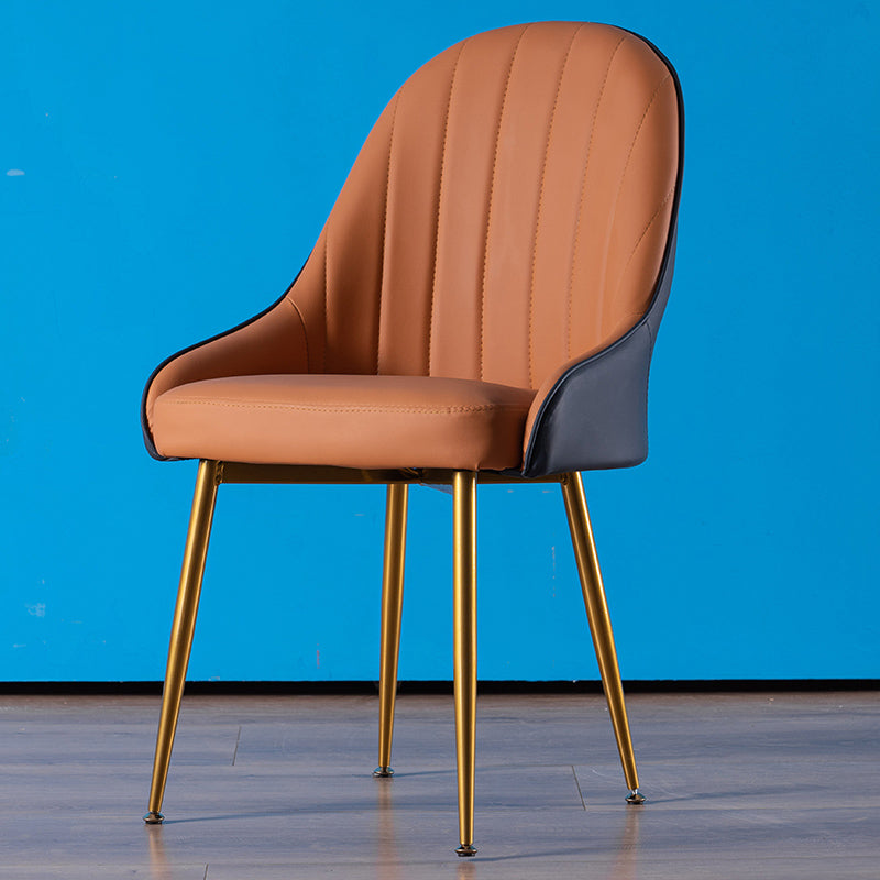 Nordic Metal Dining Room Armchairs Upholstered Linen Fabric Chairs for Restaurant Orange Blue 1 Piece Clearhalo ' kitchen&dining_furn' 'Dining Chairs' 'Dining Tables & Seating' 'dining_chair' 'furn' 'furn_dining_chair' 'Furniture' 'furniture_dining_chair' 'Kitchen & Dining Furniture' 'kitchen' 4008525