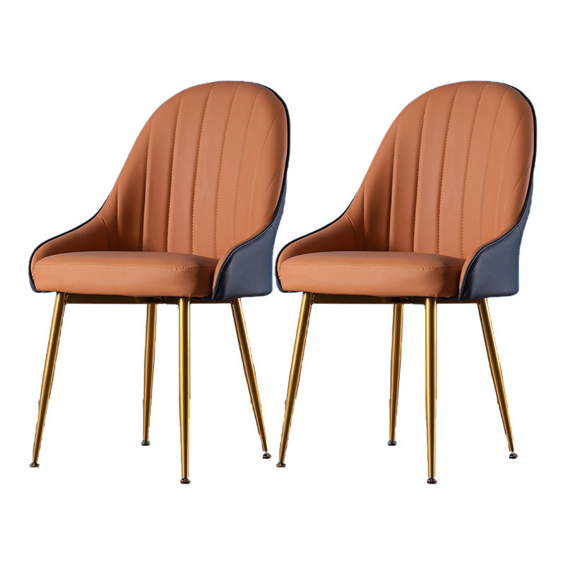 Nordic Metal Dining Room Armchairs Upholstered Linen Fabric Chairs for Restaurant Orange Blue 2 Piece Set Clearhalo ' kitchen&dining_furn' 'Dining Chairs' 'Dining Tables & Seating' 'dining_chair' 'furn' 'furn_dining_chair' 'Furniture' 'furniture_dining_chair' 'Kitchen & Dining Furniture' 'kitchen' 4008526
