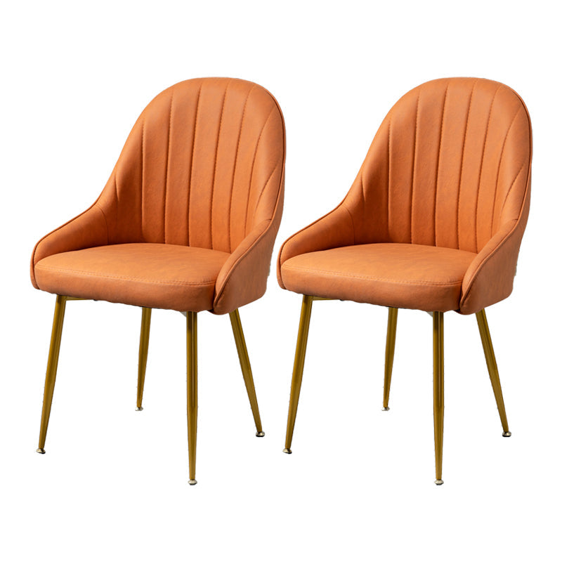 Nordic Metal Dining Room Armchairs Upholstered Linen Fabric Chairs for Restaurant Orange 2 Piece Set Clearhalo ' kitchen&dining_furn' 'Dining Chairs' 'Dining Tables & Seating' 'dining_chair' 'furn' 'furn_dining_chair' 'Furniture' 'furniture_dining_chair' 'Kitchen & Dining Furniture' 'kitchen' 4008529