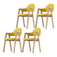 Modern Indoor-Outdoor Metal Dining Room Side Chair Open Back Dining Side Chair with Arm Yellow 4 Piece Set Clearhalo ' kitchen&dining_furn' 'Dining Chairs' 'Dining Tables & Seating' 'dining_chair' 'furn' 'furn_dining_chair' 'Furniture' 'furniture_dining_chair' 'Kitchen & Dining Furniture' 'kitchen' 4008534
