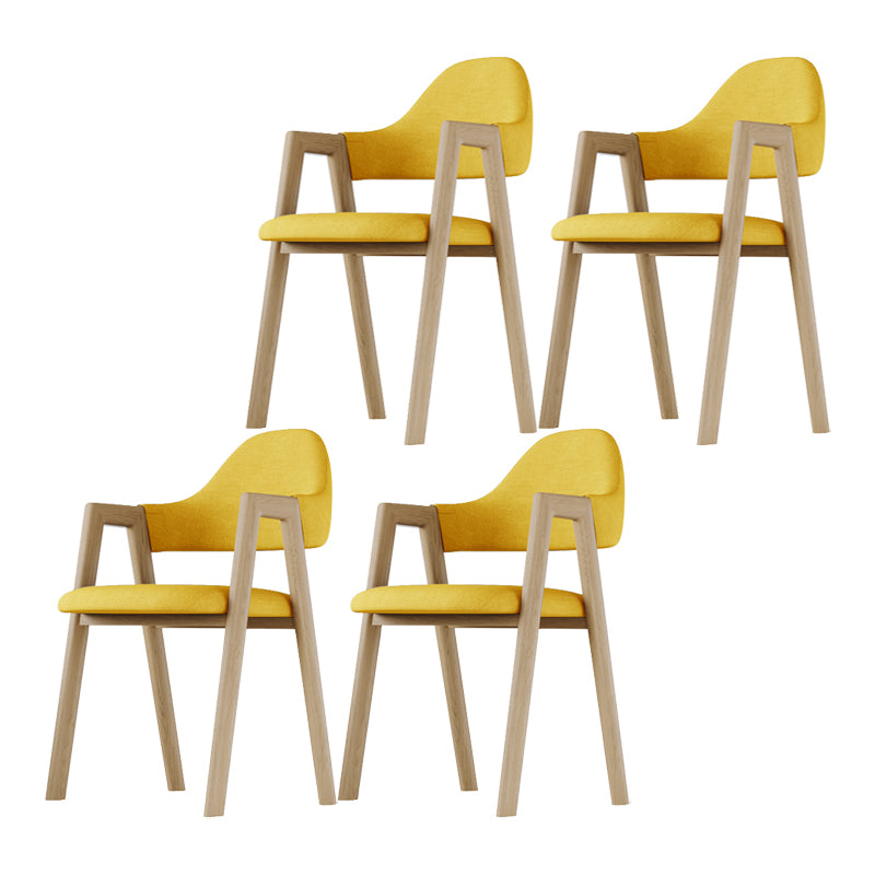 Modern Indoor-Outdoor Metal Dining Room Side Chair Open Back Dining Side Chair with Arm Yellow 4 Piece Set Clearhalo ' kitchen&dining_furn' 'Dining Chairs' 'Dining Tables & Seating' 'dining_chair' 'furn' 'furn_dining_chair' 'Furniture' 'furniture_dining_chair' 'Kitchen & Dining Furniture' 'kitchen' 4008534