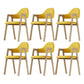 Modern Indoor-Outdoor Metal Dining Room Side Chair Open Back Dining Side Chair with Arm Yellow 6 Piece Set Clearhalo ' kitchen&dining_furn' 'Dining Chairs' 'Dining Tables & Seating' 'dining_chair' 'furn' 'furn_dining_chair' 'Furniture' 'furniture_dining_chair' 'Kitchen & Dining Furniture' 'kitchen' 4008536