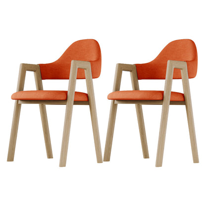 Modern Indoor-Outdoor Metal Dining Room Side Chair Open Back Dining Side Chair with Arm Orange 2 Piece Set Clearhalo ' kitchen&dining_furn' 'Dining Chairs' 'Dining Tables & Seating' 'dining_chair' 'furn' 'furn_dining_chair' 'Furniture' 'furniture_dining_chair' 'Kitchen & Dining Furniture' 'kitchen' 4008544