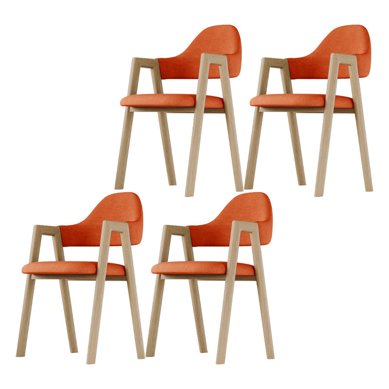 Modern Indoor-Outdoor Metal Dining Room Side Chair Open Back Dining Side Chair with Arm Orange 4 Piece Set Clearhalo ' kitchen&dining_furn' 'Dining Chairs' 'Dining Tables & Seating' 'dining_chair' 'furn' 'furn_dining_chair' 'Furniture' 'furniture_dining_chair' 'Kitchen & Dining Furniture' 'kitchen' 4008546