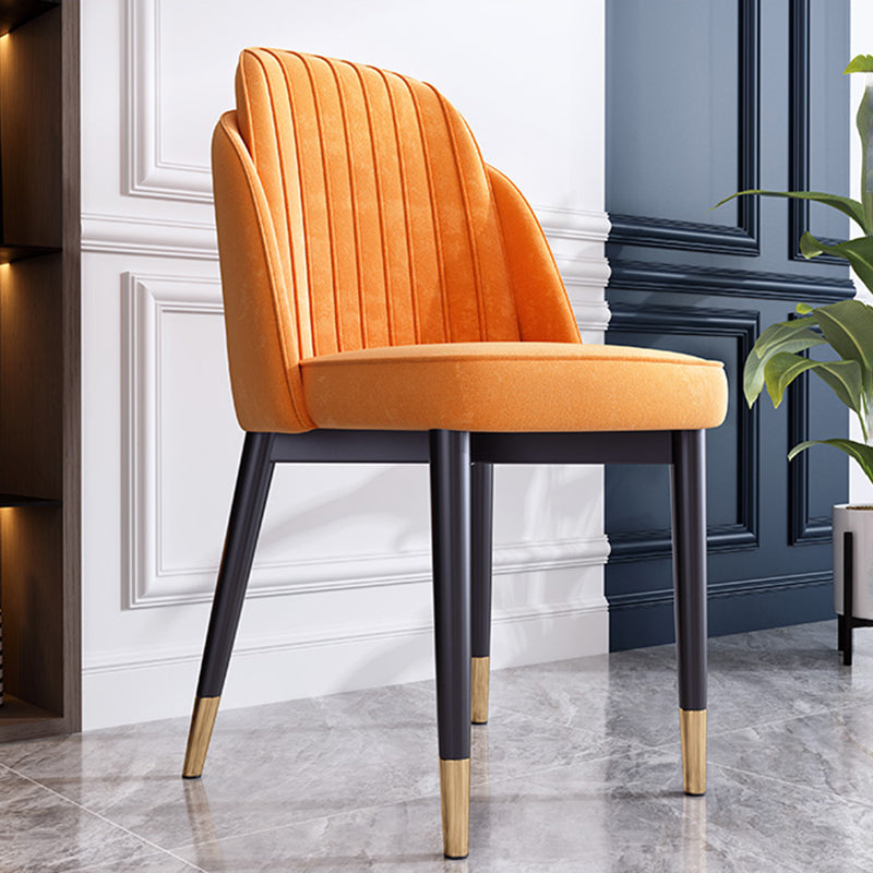 Scandinavian Style Dining Chair Metal Leather Dining Room Solid Back Chair Clearhalo ' kitchen&dining_furn' 'Dining Chairs' 'Dining Tables & Seating' 'dining_chair' 'furn' 'furn_dining_chair' 'Furniture' 'furniture_dining_chair' 'Kitchen & Dining Furniture' 'kitchen' 4008574
