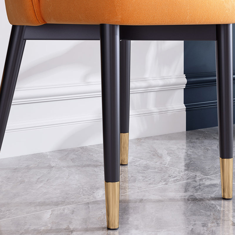 Scandinavian Style Dining Chair Metal Leather Dining Room Solid Back Chair Clearhalo ' kitchen&dining_furn' 'Dining Chairs' 'Dining Tables & Seating' 'dining_chair' 'furn' 'furn_dining_chair' 'Furniture' 'furniture_dining_chair' 'Kitchen & Dining Furniture' 'kitchen' 4008581