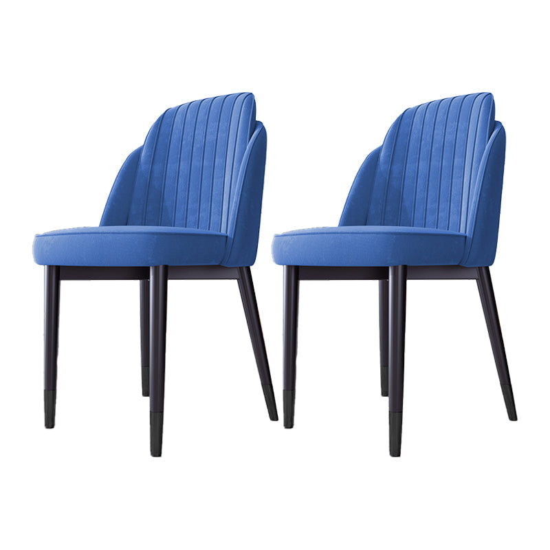 Scandinavian Style Dining Chair Metal Leather Dining Room Solid Back Chair Blue 2 Piece Set Black Clearhalo ' kitchen&dining_furn' 'Dining Chairs' 'Dining Tables & Seating' 'dining_chair' 'furn' 'furn_dining_chair' 'Furniture' 'furniture_dining_chair' 'Kitchen & Dining Furniture' 'kitchen' 4008582
