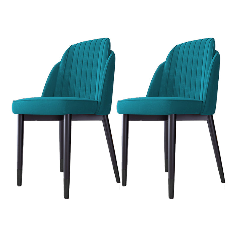Scandinavian Style Dining Chair Metal Leather Dining Room Solid Back Chair Green 2 Piece Set Black Clearhalo ' kitchen&dining_furn' 'Dining Chairs' 'Dining Tables & Seating' 'dining_chair' 'furn' 'furn_dining_chair' 'Furniture' 'furniture_dining_chair' 'Kitchen & Dining Furniture' 'kitchen' 4008586