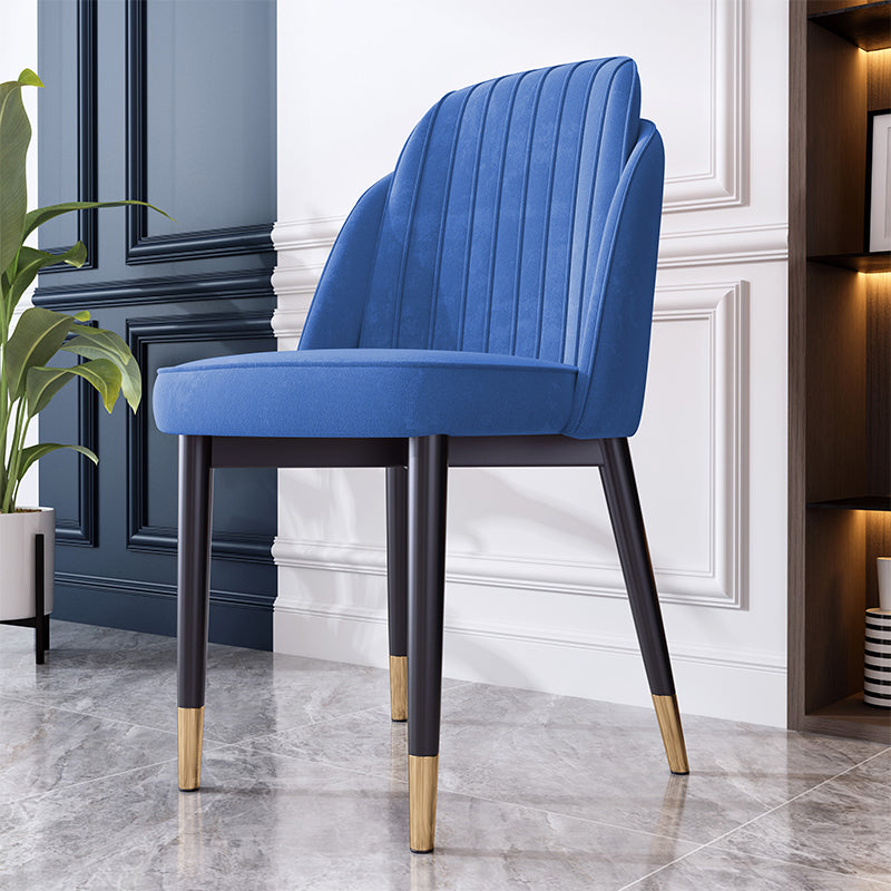 Scandinavian Style Dining Chair Metal Leather Dining Room Solid Back Chair Blue 1 Piece Black Gold Clearhalo ' kitchen&dining_furn' 'Dining Chairs' 'Dining Tables & Seating' 'dining_chair' 'furn' 'furn_dining_chair' 'Furniture' 'furniture_dining_chair' 'Kitchen & Dining Furniture' 'kitchen' 4008591