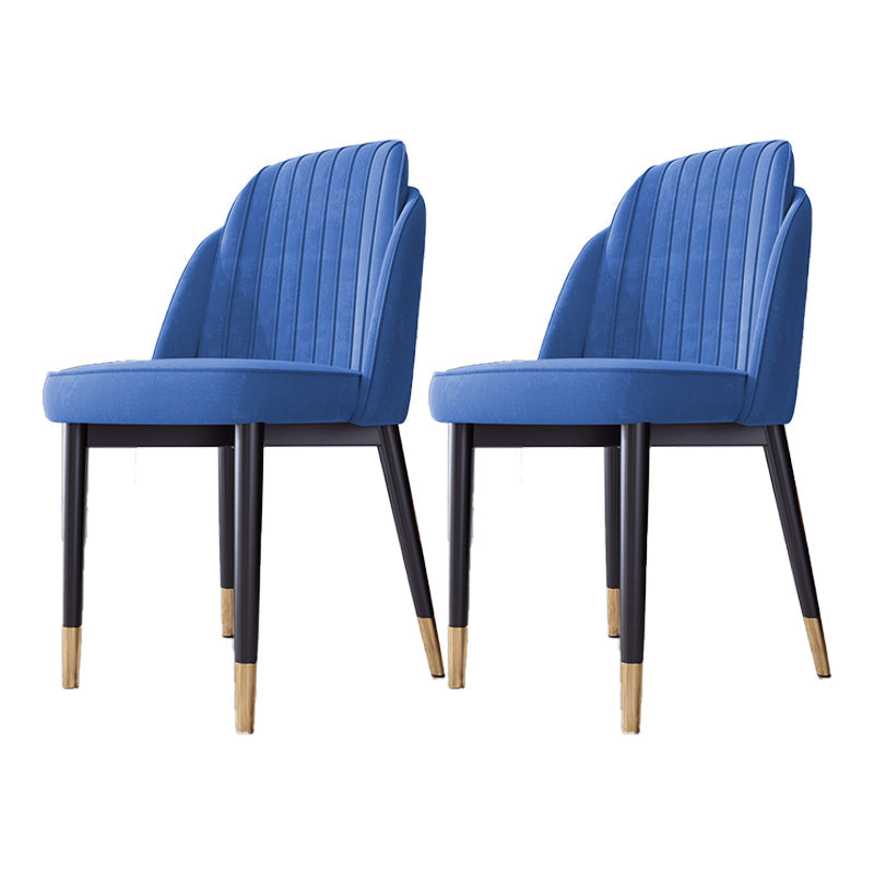 Scandinavian Style Dining Chair Metal Leather Dining Room Solid Back Chair Blue 2 Piece Set Black Gold Clearhalo ' kitchen&dining_furn' 'Dining Chairs' 'Dining Tables & Seating' 'dining_chair' 'furn' 'furn_dining_chair' 'Furniture' 'furniture_dining_chair' 'Kitchen & Dining Furniture' 'kitchen' 4008592