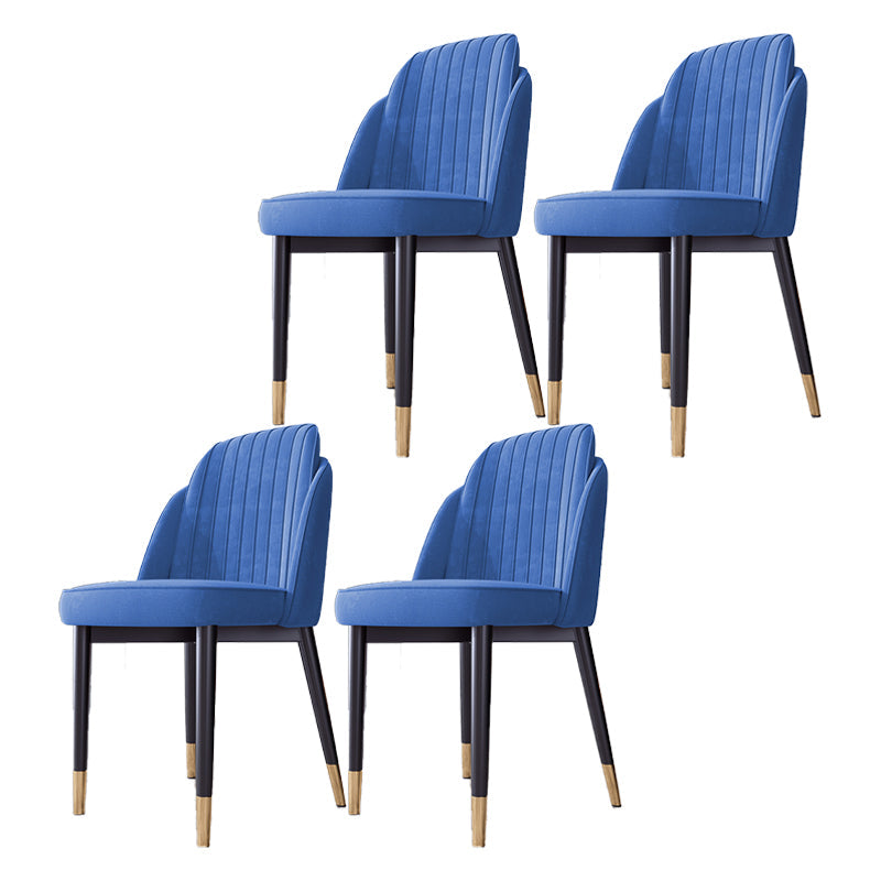 Scandinavian Style Dining Chair Metal Leather Dining Room Solid Back Chair Blue 4 Piece Set Black Gold Clearhalo ' kitchen&dining_furn' 'Dining Chairs' 'Dining Tables & Seating' 'dining_chair' 'furn' 'furn_dining_chair' 'Furniture' 'furniture_dining_chair' 'Kitchen & Dining Furniture' 'kitchen' 4008593