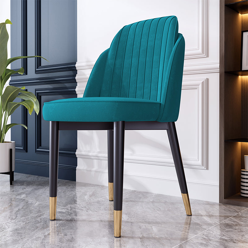 Scandinavian Style Dining Chair Metal Leather Dining Room Solid Back Chair Green 1 Piece Black Gold Clearhalo ' kitchen&dining_furn' 'Dining Chairs' 'Dining Tables & Seating' 'dining_chair' 'furn' 'furn_dining_chair' 'Furniture' 'furniture_dining_chair' 'Kitchen & Dining Furniture' 'kitchen' 4008597