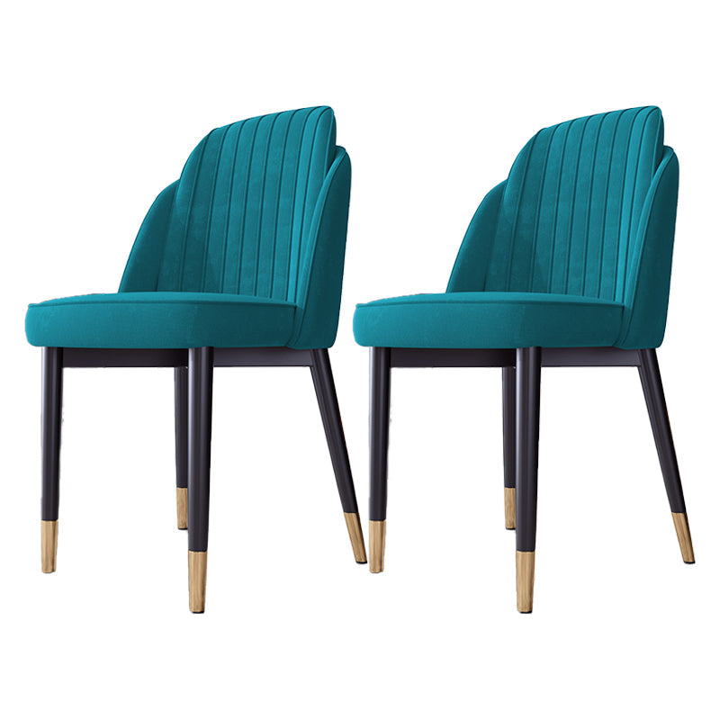 Scandinavian Style Dining Chair Metal Leather Dining Room Solid Back Chair Green 2 Piece Set Black Gold Clearhalo ' kitchen&dining_furn' 'Dining Chairs' 'Dining Tables & Seating' 'dining_chair' 'furn' 'furn_dining_chair' 'Furniture' 'furniture_dining_chair' 'Kitchen & Dining Furniture' 'kitchen' 4008598