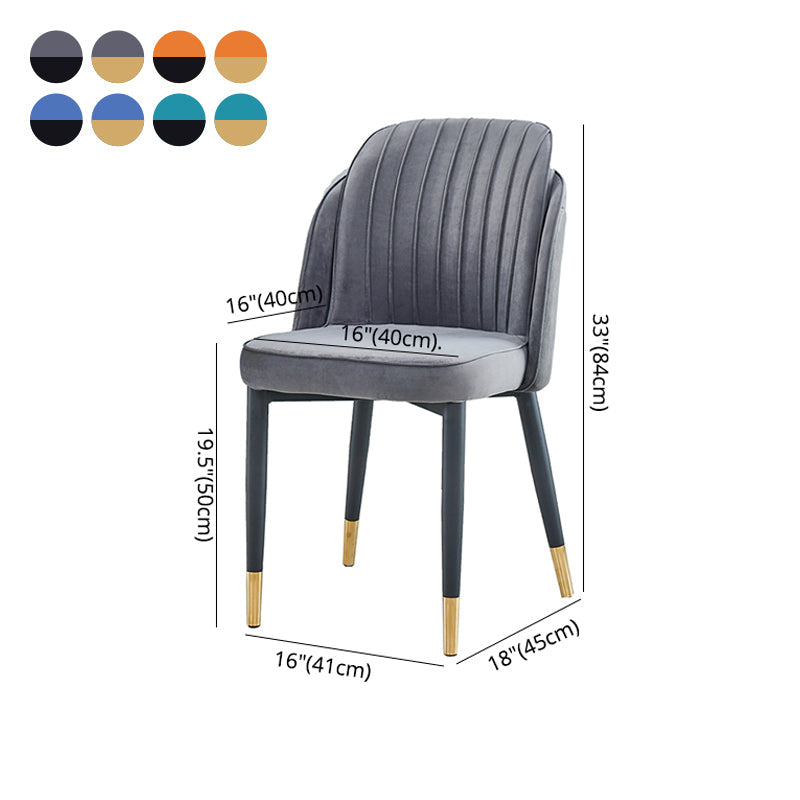 Scandinavian Style Dining Chair Metal Leather Dining Room Solid Back Chair Clearhalo ' kitchen&dining_furn' 'Dining Chairs' 'Dining Tables & Seating' 'dining_chair' 'furn' 'furn_dining_chair' 'Furniture' 'furniture_dining_chair' 'Kitchen & Dining Furniture' 'kitchen' 4008600