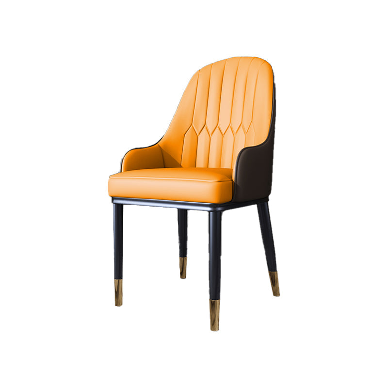 Scandinavian Style Metal Dining Chair Dining Room Solid Back Chair with Arm Clearhalo ' kitchen&dining_furn' 'Dining Chairs' 'Dining Tables & Seating' 'dining_chair' 'furn' 'furn_dining_chair' 'Furniture' 'furniture_dining_chair' 'Kitchen & Dining Furniture' 'kitchen' 4008609