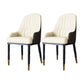 Scandinavian Style Metal Dining Chair Dining Room Solid Back Chair with Arm White-Brown 2 Piece Set Clearhalo ' kitchen&dining_furn' 'Dining Chairs' 'Dining Tables & Seating' 'dining_chair' 'furn' 'furn_dining_chair' 'Furniture' 'furniture_dining_chair' 'Kitchen & Dining Furniture' 'kitchen' 4008621