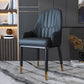 Scandinavian Style Metal Dining Chair Dining Room Solid Back Chair with Arm Black 1 Piece Clearhalo ' kitchen&dining_furn' 'Dining Chairs' 'Dining Tables & Seating' 'dining_chair' 'furn' 'furn_dining_chair' 'Furniture' 'furniture_dining_chair' 'Kitchen & Dining Furniture' 'kitchen' 4008623