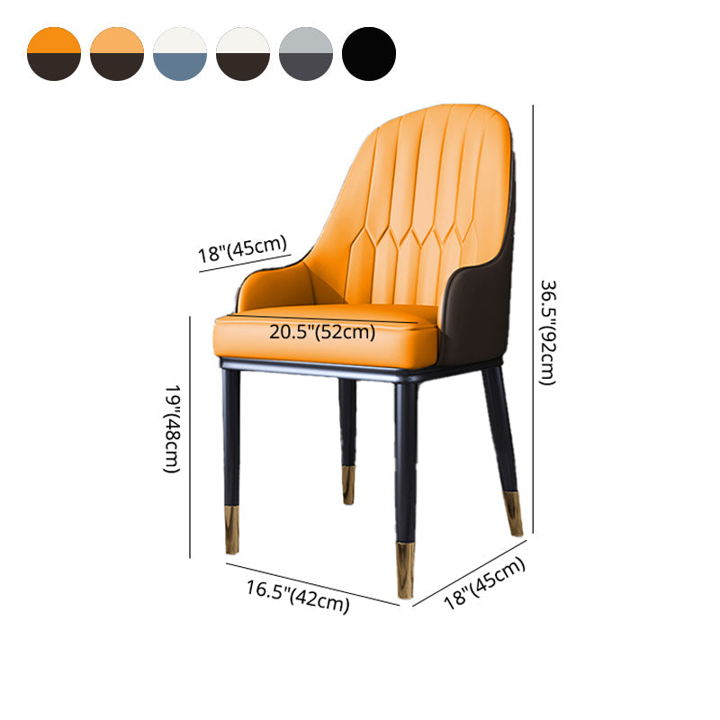 Scandinavian Style Metal Dining Chair Dining Room Solid Back Chair with Arm Clearhalo ' kitchen&dining_furn' 'Dining Chairs' 'Dining Tables & Seating' 'dining_chair' 'furn' 'furn_dining_chair' 'Furniture' 'furniture_dining_chair' 'Kitchen & Dining Furniture' 'kitchen' 4008626