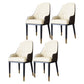Metal Scandinavian Style Dining Side Chair Dining Room Padded Solid Back Chair with Arm White-Brown 4 Piece Set Clearhalo ' kitchen&dining_furn' 'Dining Chairs' 'Dining Tables & Seating' 'dining_chair' 'furn' 'furn_dining_chair' 'Furniture' 'furniture_dining_chair' 'Kitchen & Dining Furniture' 'kitchen' 4008644
