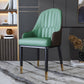 Metal Scandinavian Style Dining Side Chair Dining Room Padded Solid Back Chair with Arm Green-Coffee 1 Piece Clearhalo ' kitchen&dining_furn' 'Dining Chairs' 'Dining Tables & Seating' 'dining_chair' 'furn' 'furn_dining_chair' 'Furniture' 'furniture_dining_chair' 'Kitchen & Dining Furniture' 'kitchen' 4008645