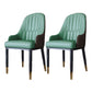 Metal Scandinavian Style Dining Side Chair Dining Room Padded Solid Back Chair with Arm Green-Coffee 2 Piece Set Clearhalo ' kitchen&dining_furn' 'Dining Chairs' 'Dining Tables & Seating' 'dining_chair' 'furn' 'furn_dining_chair' 'Furniture' 'furniture_dining_chair' 'Kitchen & Dining Furniture' 'kitchen' 4008646