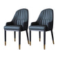 Metal Scandinavian Style Dining Side Chair Dining Room Padded Solid Back Chair with Arm Black 2 Piece Set Clearhalo ' kitchen&dining_furn' 'Dining Chairs' 'Dining Tables & Seating' 'dining_chair' 'furn' 'furn_dining_chair' 'Furniture' 'furniture_dining_chair' 'Kitchen & Dining Furniture' 'kitchen' 4008655