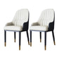 Metal Scandinavian Style Dining Side Chair Dining Room Padded Solid Back Chair with Arm White-Black 2 Piece Set Clearhalo ' kitchen&dining_furn' 'Dining Chairs' 'Dining Tables & Seating' 'dining_chair' 'furn' 'furn_dining_chair' 'Furniture' 'furniture_dining_chair' 'Kitchen & Dining Furniture' 'kitchen' 4008664