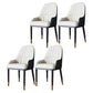 Metal Scandinavian Style Dining Side Chair Dining Room Padded Solid Back Chair with Arm White-Black 4 Piece Set Clearhalo ' kitchen&dining_furn' 'Dining Chairs' 'Dining Tables & Seating' 'dining_chair' 'furn' 'furn_dining_chair' 'Furniture' 'furniture_dining_chair' 'Kitchen & Dining Furniture' 'kitchen' 4008665