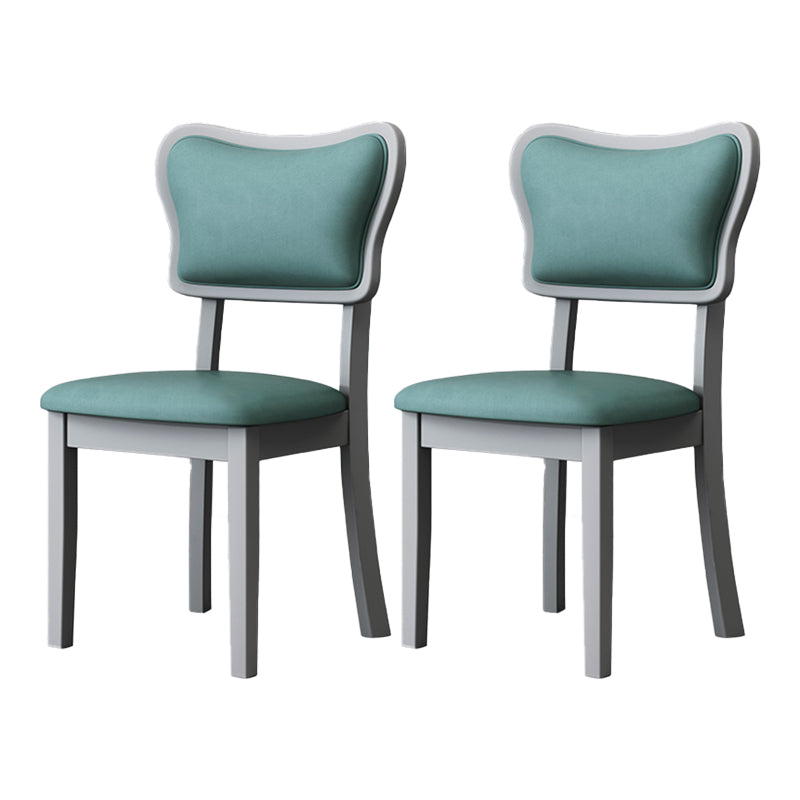 Home Scandinavian Side Chair Wood Upholstered Open Back Dining Room Chair (Set of 2) Peacock Blue Gray Clearhalo ' kitchen&dining_furn' 'Dining Chairs' 'Dining Tables & Seating' 'dining_chair' 'furn' 'furn_dining_chair' 'Furniture' 'furniture_dining_chair' 'Kitchen & Dining Furniture' 'kitchen' 4008675