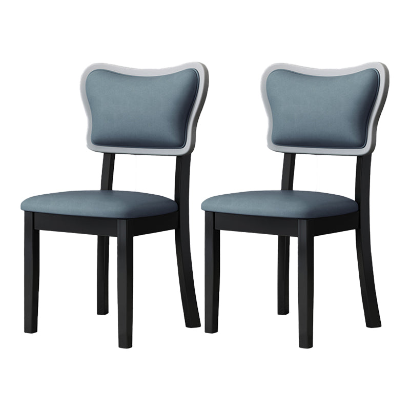 Home Scandinavian Side Chair Wood Upholstered Open Back Dining Room Chair (Set of 2) Gray-Blue Black Clearhalo ' kitchen&dining_furn' 'Dining Chairs' 'Dining Tables & Seating' 'dining_chair' 'furn' 'furn_dining_chair' 'Furniture' 'furniture_dining_chair' 'Kitchen & Dining Furniture' 'kitchen' 4008680