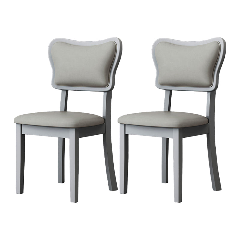 Home Scandinavian Side Chair Wood Upholstered Open Back Dining Room Chair (Set of 2) Off-White Gray Clearhalo ' kitchen&dining_furn' 'Dining Chairs' 'Dining Tables & Seating' 'dining_chair' 'furn' 'furn_dining_chair' 'Furniture' 'furniture_dining_chair' 'Kitchen & Dining Furniture' 'kitchen' 4008684