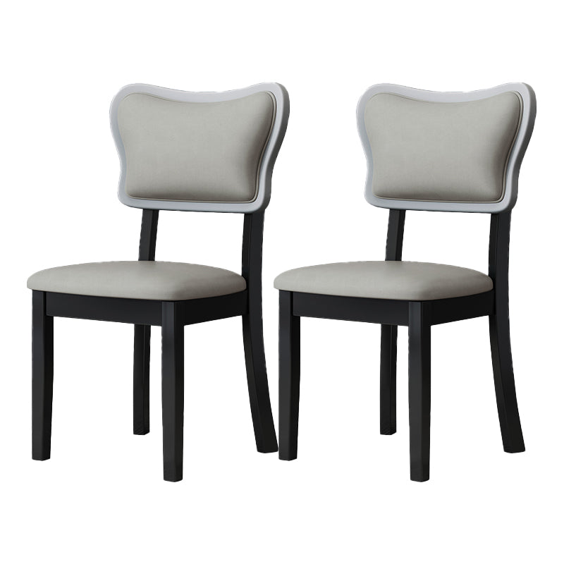 Home Scandinavian Side Chair Wood Upholstered Open Back Dining Room Chair (Set of 2) Off-White Black Clearhalo ' kitchen&dining_furn' 'Dining Chairs' 'Dining Tables & Seating' 'dining_chair' 'furn' 'furn_dining_chair' 'Furniture' 'furniture_dining_chair' 'Kitchen & Dining Furniture' 'kitchen' 4008685
