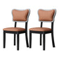 Home Scandinavian Side Chair Wood Upholstered Open Back Dining Room Chair (Set of 2) Orange Black Clearhalo ' kitchen&dining_furn' 'Dining Chairs' 'Dining Tables & Seating' 'dining_chair' 'furn' 'furn_dining_chair' 'Furniture' 'furniture_dining_chair' 'Kitchen & Dining Furniture' 'kitchen' 4008686